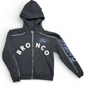 Ford Bronco Full Zip Hoodie Black Graphic Sweatshirt Mens Medium Goodie